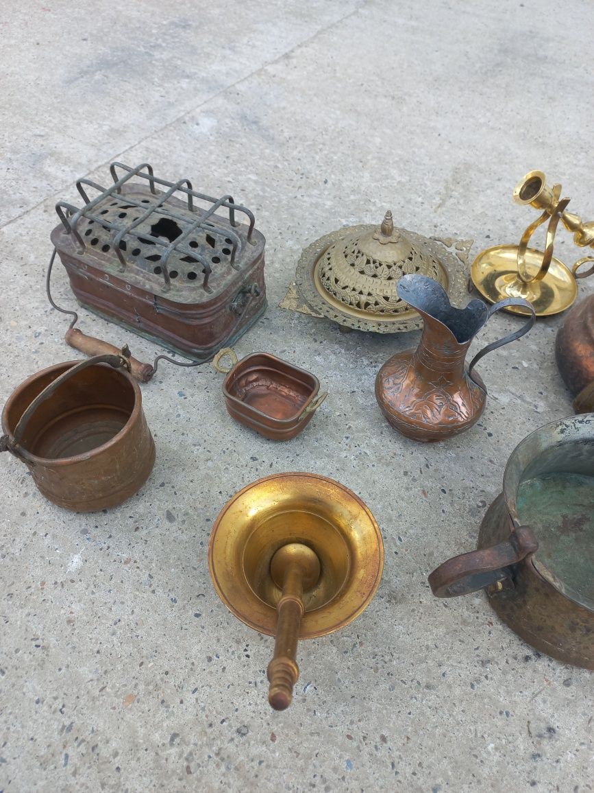 Obiecte vintage alamă și cupru