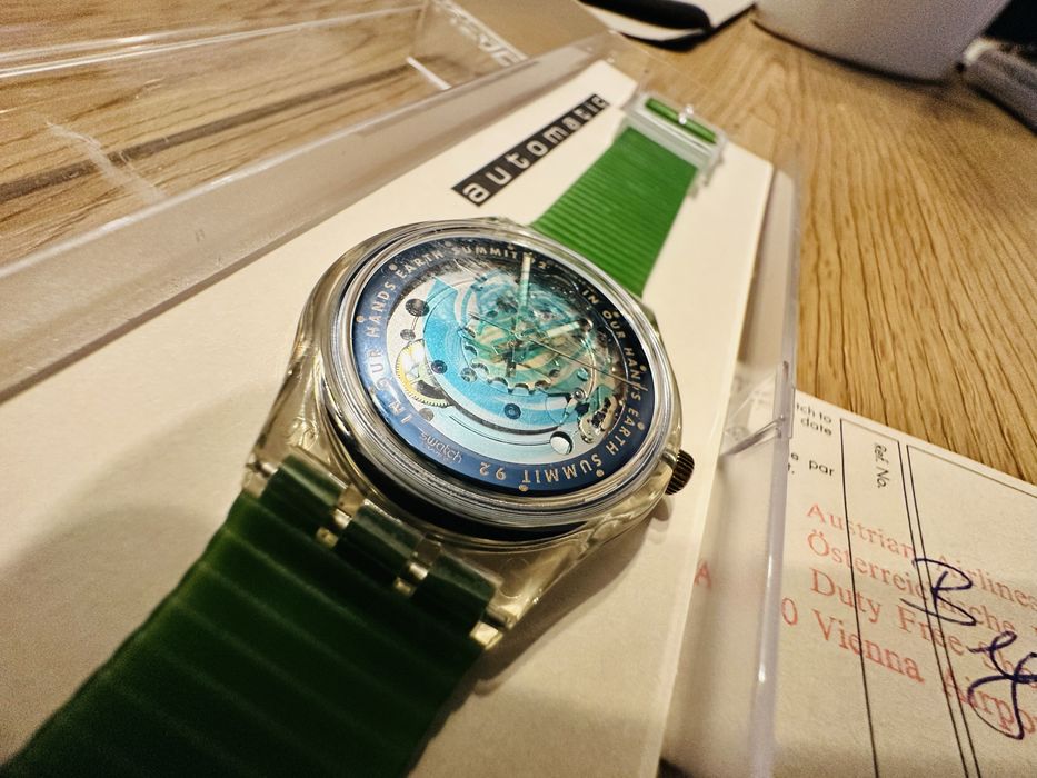Swatch SAK102 Automatic Watch IN OUR HANDS Earth Summit 1992