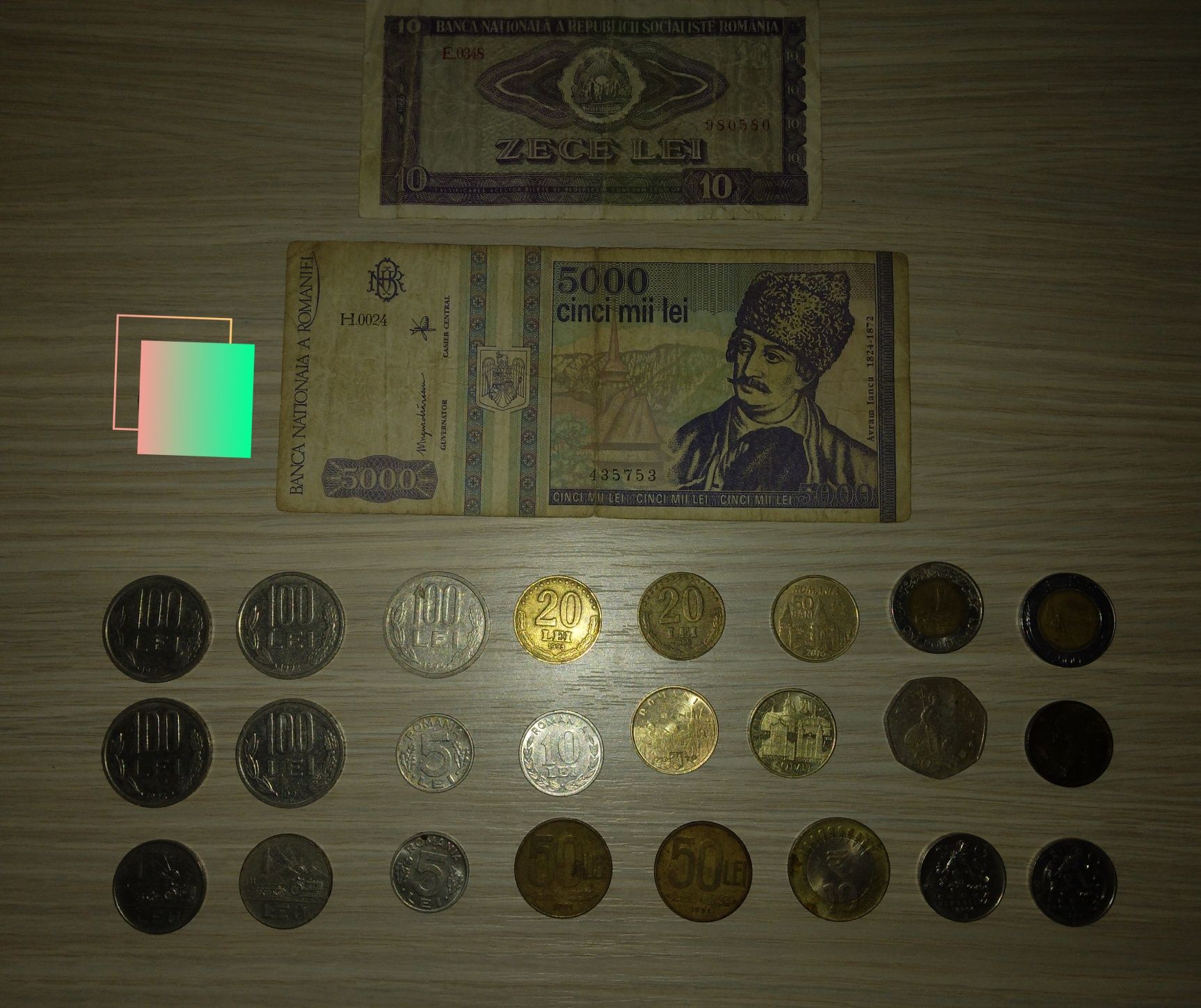 Colecție 25 monede + bancnote - romanesti/straine (monede)