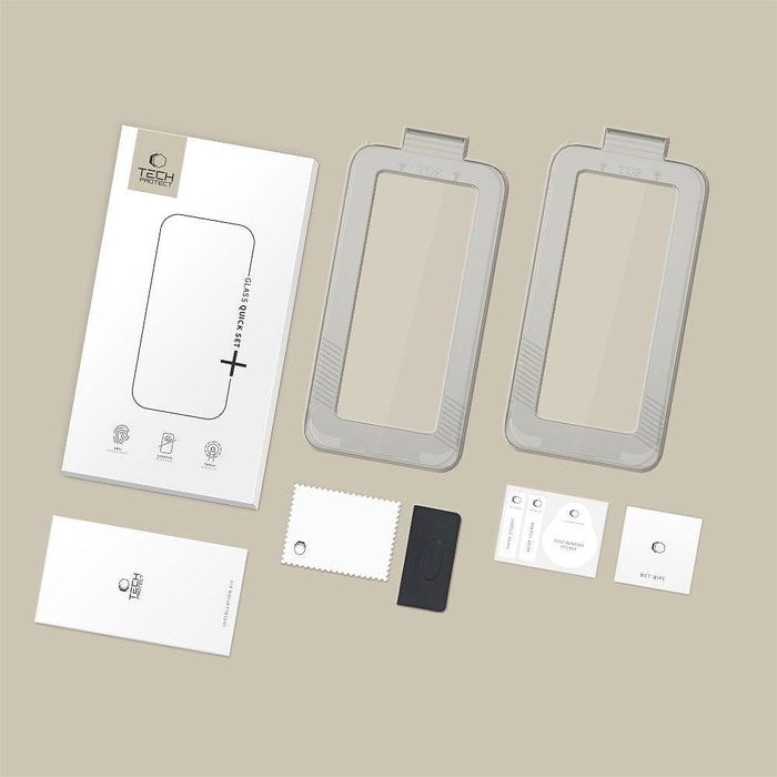 Закалено стъкло tech-protect quick set+ 2-pack за iphone 17 pro max –