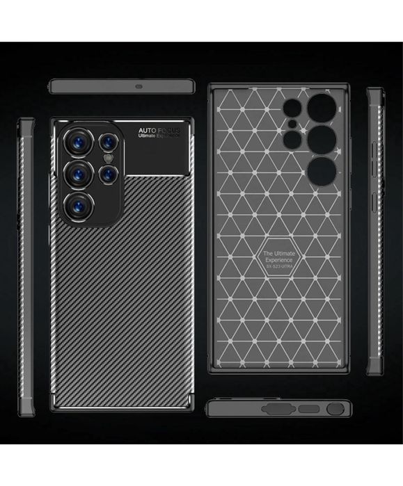 Husa Carbon Case Samsung S22/S23/S24/S25 PLUS ULTRA Slim / Hard Neagra