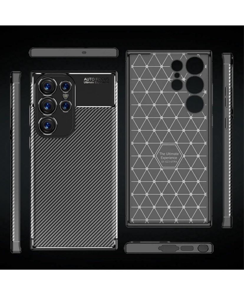 Husa Carbon Case Samsung S22/S23/S24 PLUS ULTRA Slim / Hard Neagra