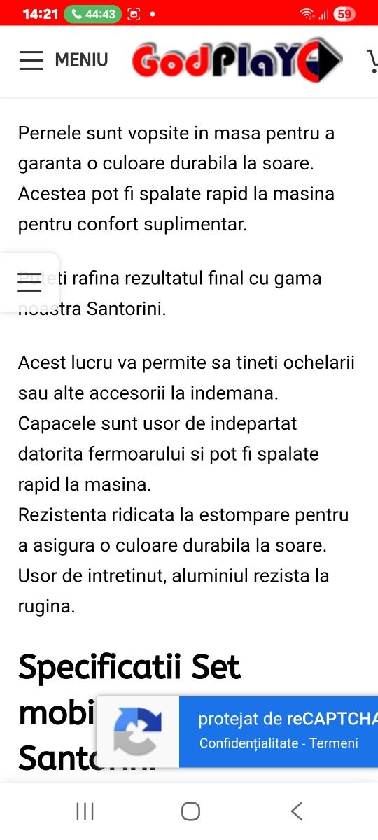 Set gradina aluminiu crem