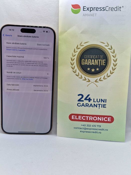 Iphone 16 Pro Max 256Gb (AG4 Dacia B49610) Garantie 2 ani