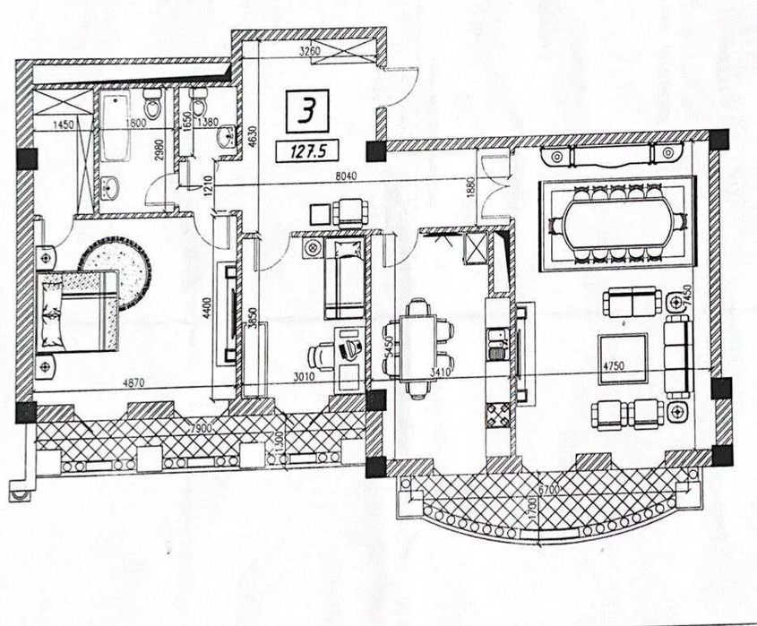 Новостройка Глинка Нукусская 4х ком коробка 129 кв.м