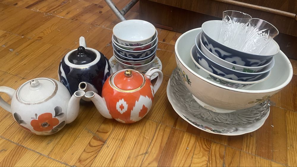 Набор посуды с дефектами — чайники, пиалы, тарелки, всё оптом!