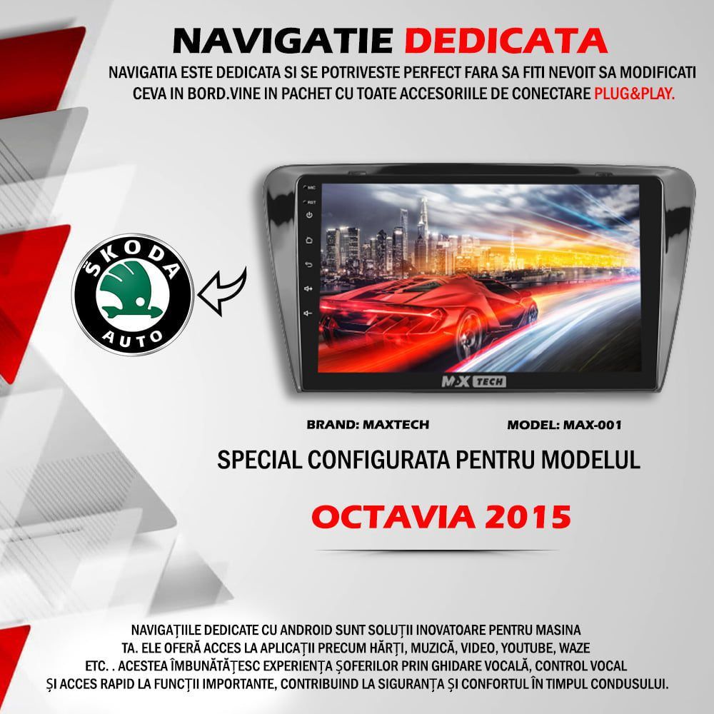 Navigatie Skoda Octavia 3 dedicata Android 13,2GB Ram 32 ROM Garantie