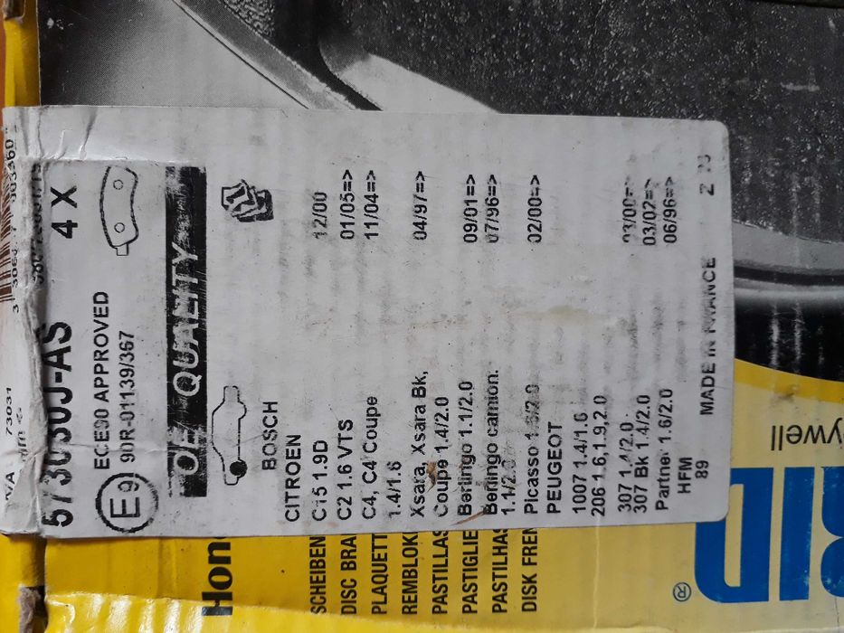 Plăcute frana Citroen Peugeot