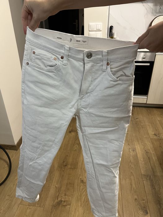 Бял панталон Mango, размер 36