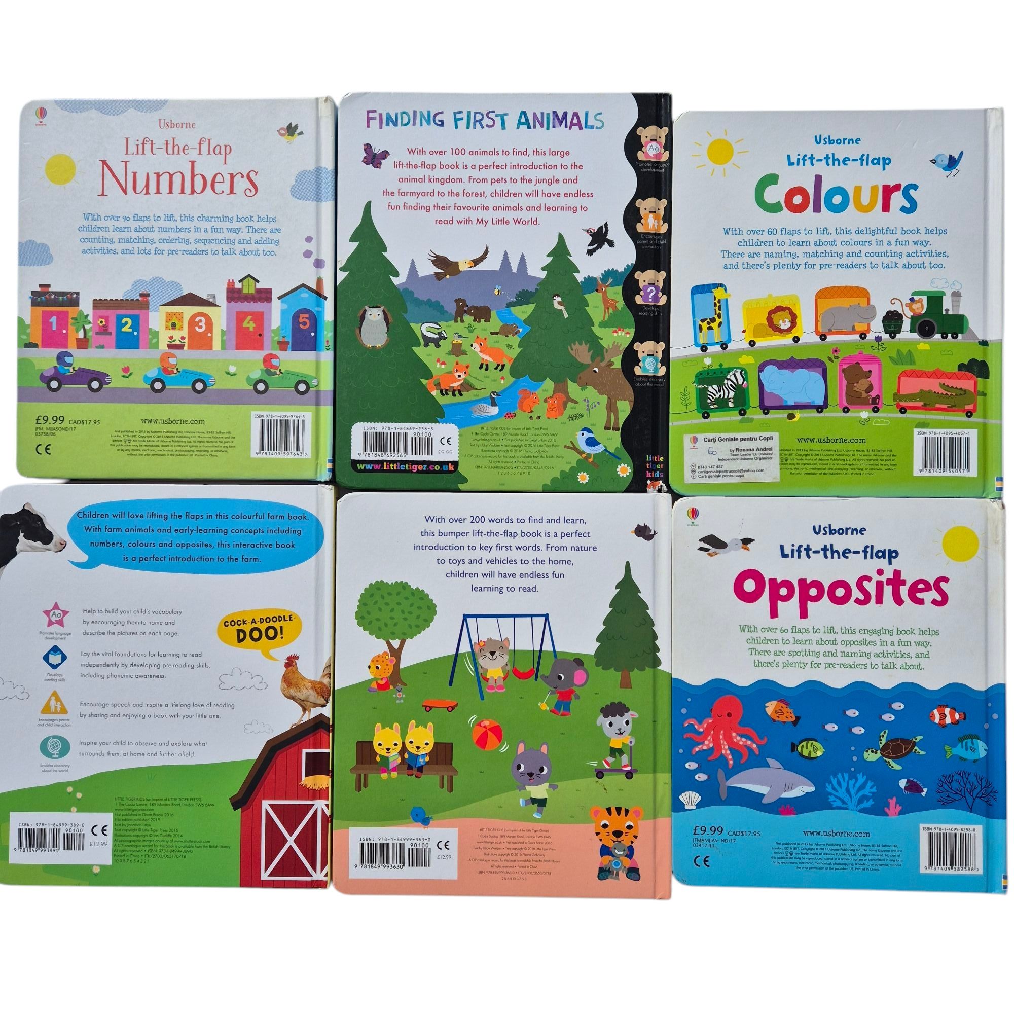 Lot 6 cărți educative tip „lift-the-flap” copii – Usborne, engleza