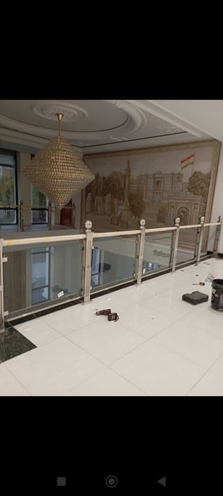 Стеклянные перила колйонный мастери