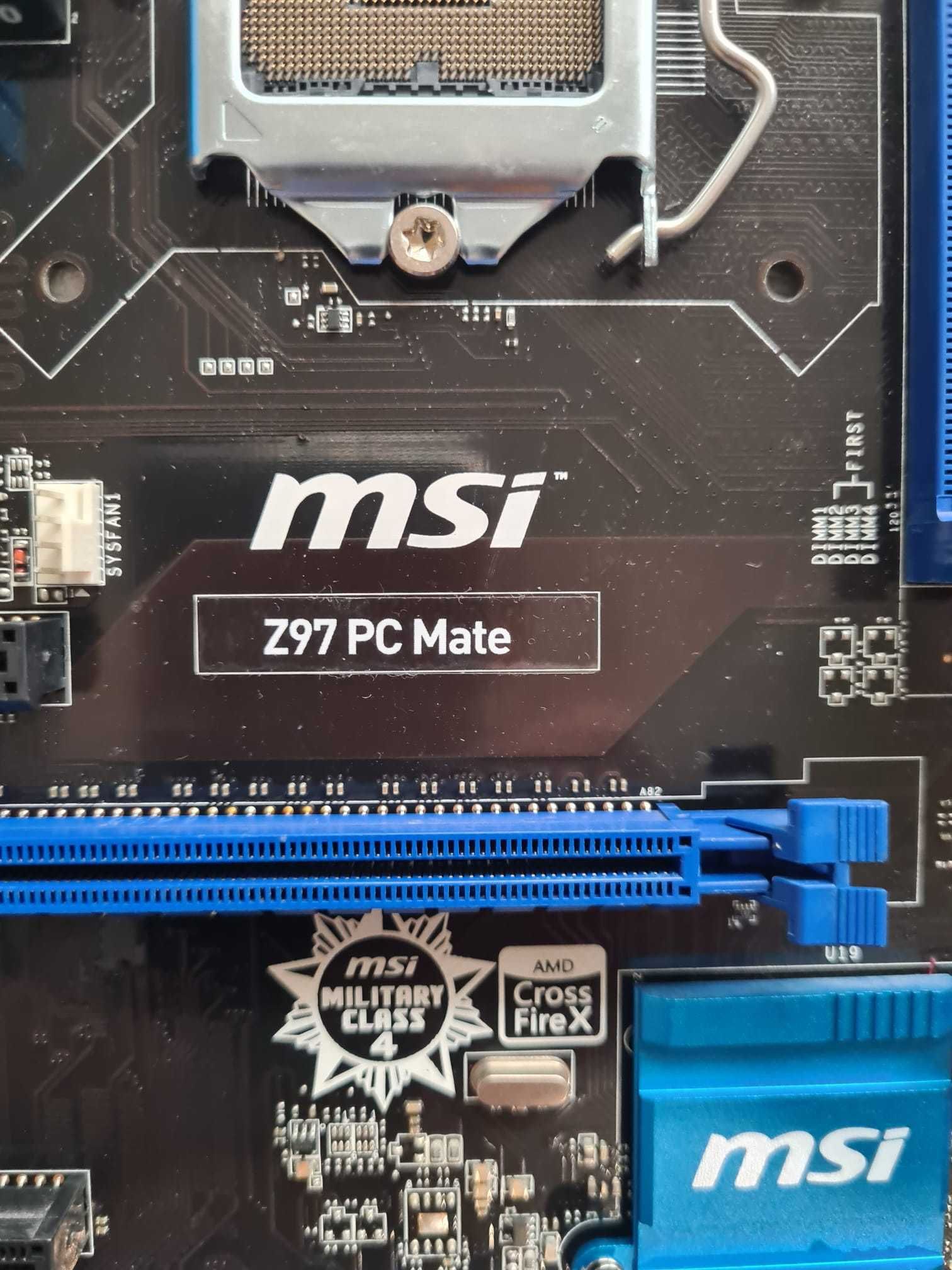 Placa de baza MSI Z97 PC Mate + i5 4460 socket LGA 1150,Cadou