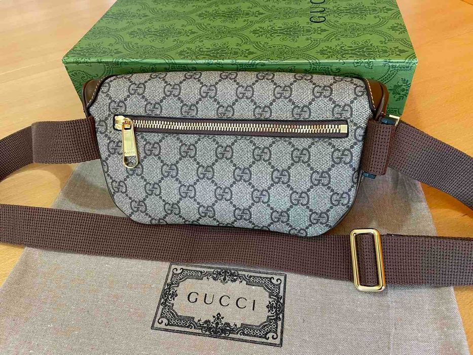 Чантичка за кръст Гучи Оригинална Supreme Кожа Колан Gucci Belt Bag