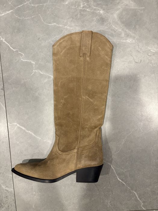 Cizma Zara din piele intoarsa