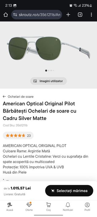 Vand ochelari de soare American Optical Pilot