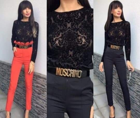 Curele Moschino super model import Italia, logo metalic auriu