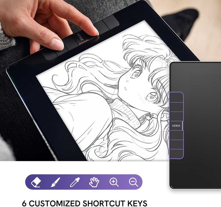 Tabletă Grafica de desen VEIKK VK1200 V2 cu ecran de 11,6 inci