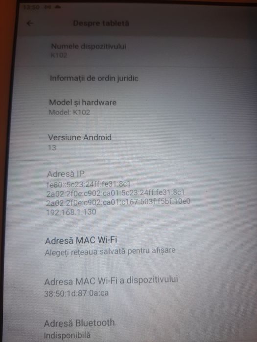 Tableta mare 10 inci 16gb ram 128gb memorie