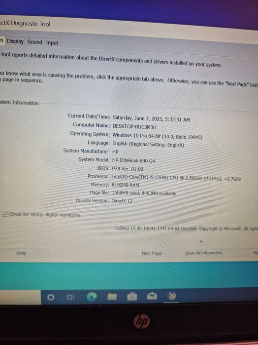 HP EliteBook 840 G4 i5Gen7 SSd256 8GBRam 14"FHD Baterie 3 ore SUPERB