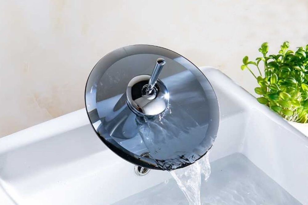Baterie chiuveta baie tip Cascada crom sticla securizata factura