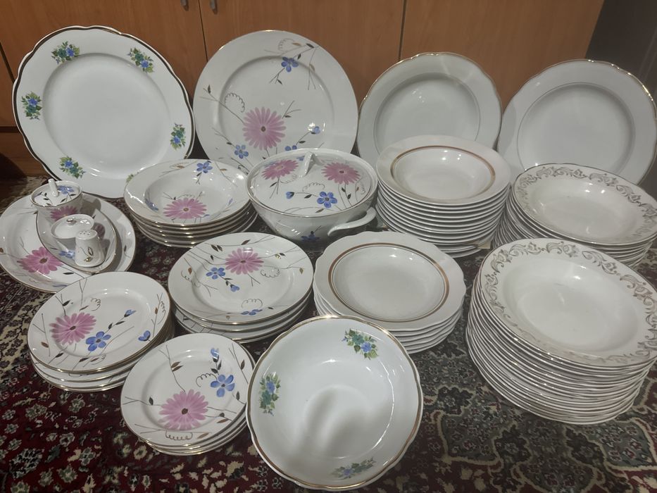 Посуда новая столовая набор дулево и лаган, тарелки рига дулево кахла