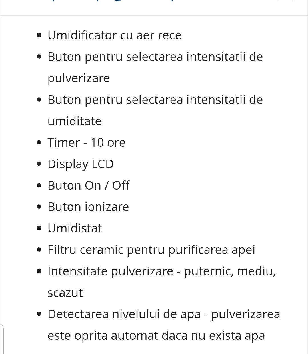 Umidificator pentru  camera