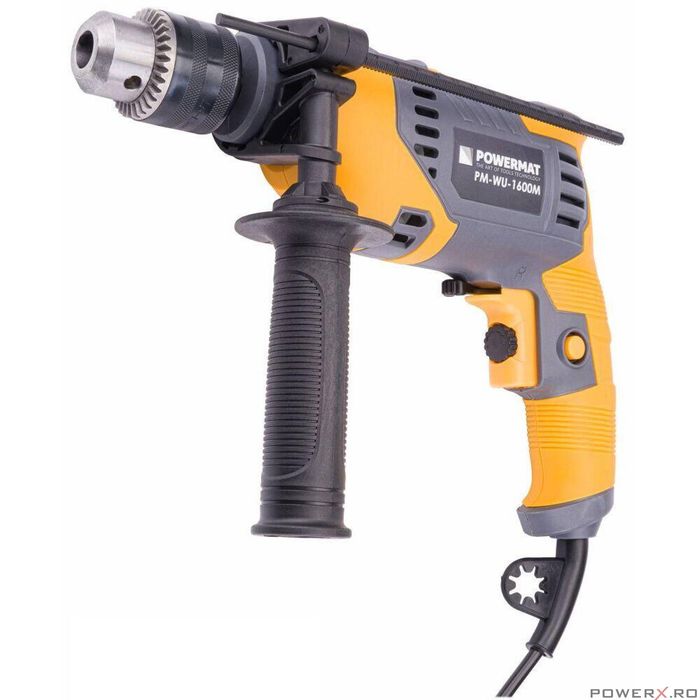 Masina pentru gaurit lemn, fier, 1600 W, bormasina electrica, Powermat