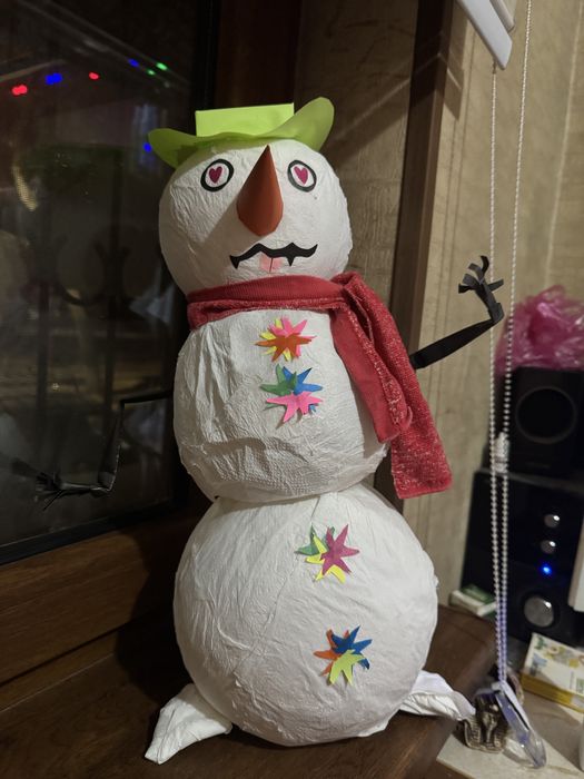 Светодиодный снеговик ручная работа