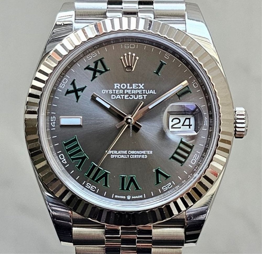 Rolex Datejust 41mm Wimbledon Grey Dial-Rhodium Gold