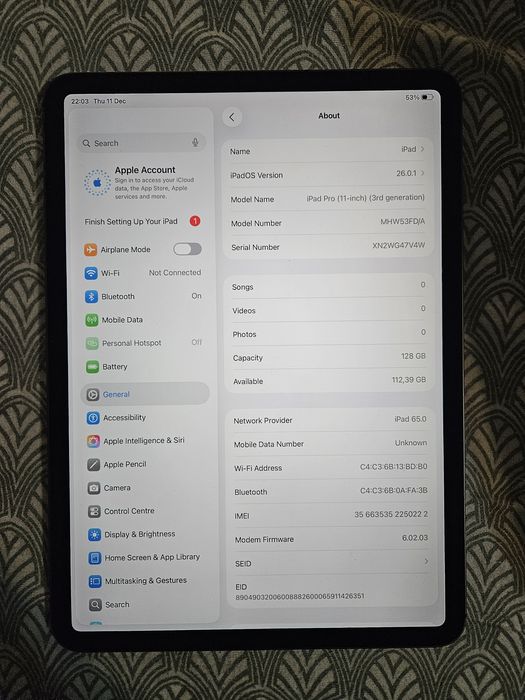 IPad Pro 11 inch 3rd generation wifi + cellular