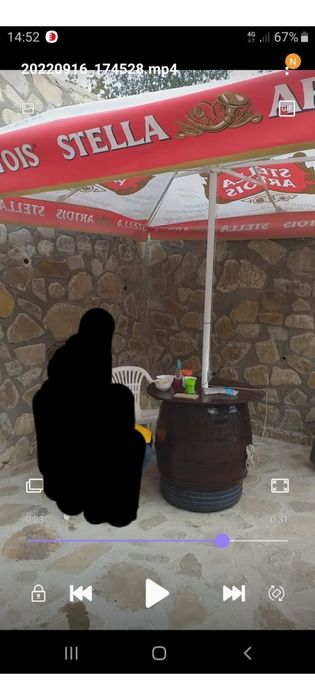 Umbrelă terasă mare.