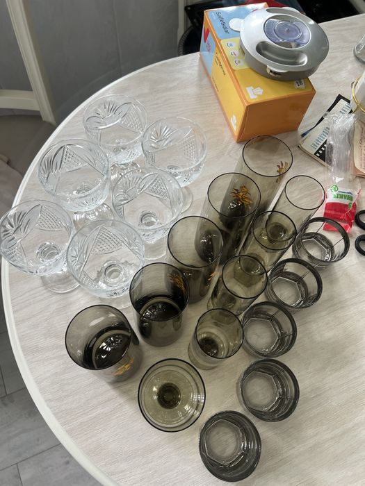 Бокалы хрустальные и стеклянные