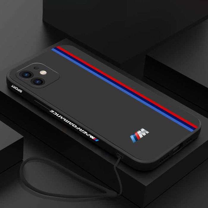 Husa telefon pentru iPhone BMW M Performance din silicon, cu snur