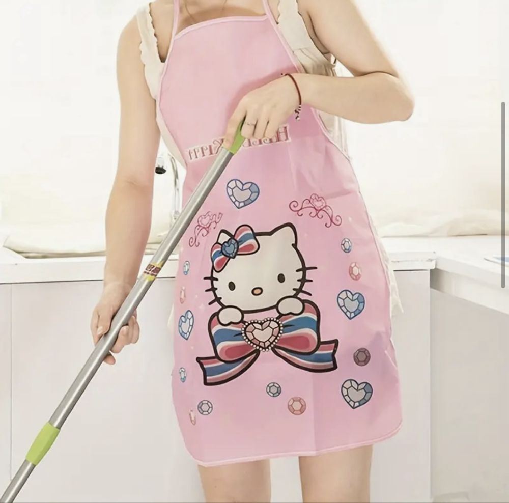 Hello Kitty Престилка с ръкави , сладък дизайн за кухня и рисуване