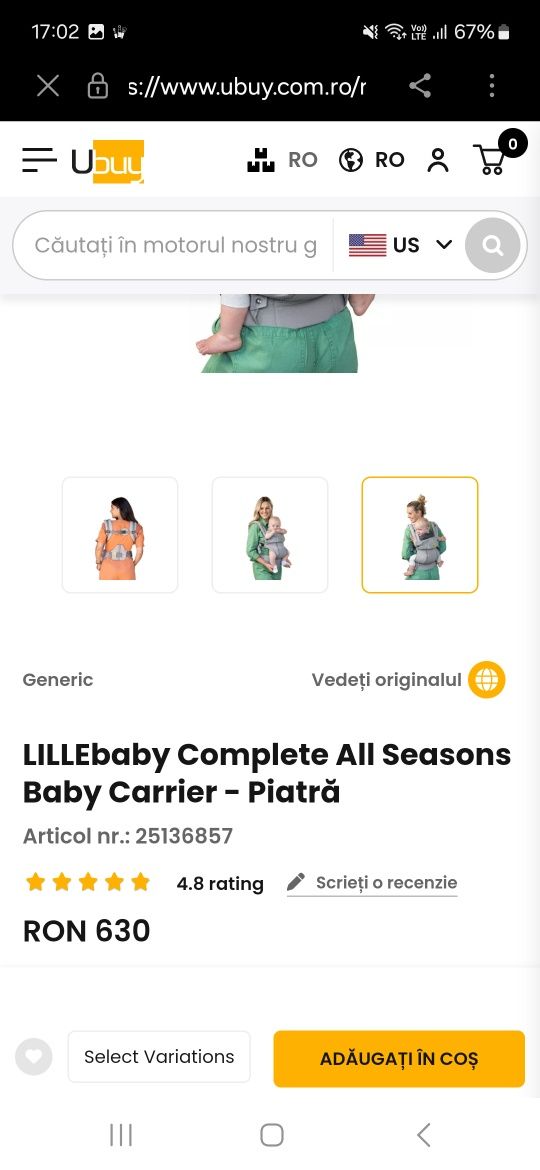 Marsupiu ergonomic Lille baby