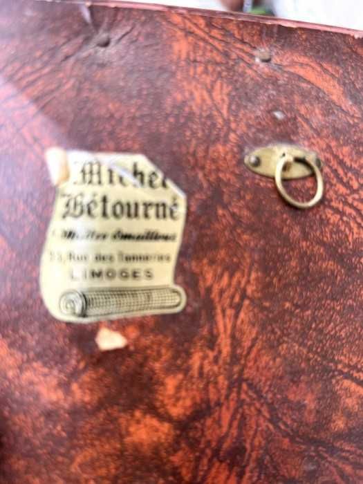 Deosebit tablou-portelan emailat-trandafiri-Limoges-Franta