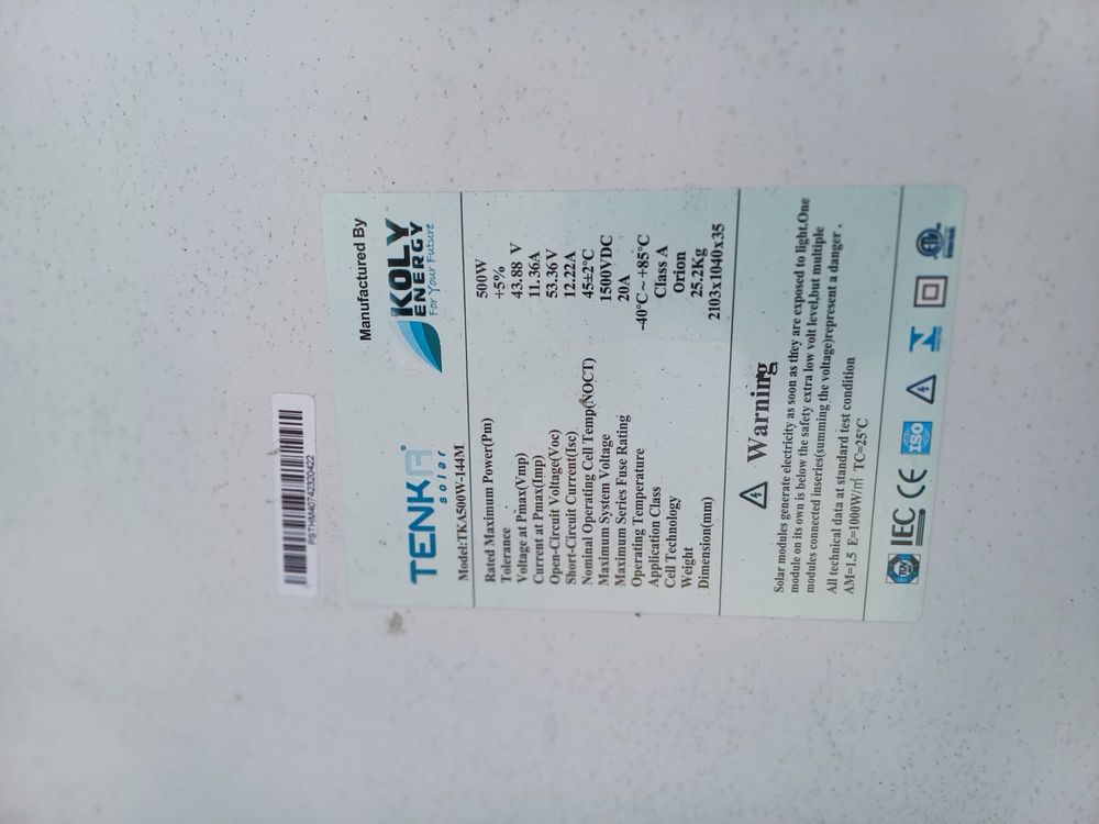 Panou fotovoltaic Tenka orion Germania monocristaline 500w 2024