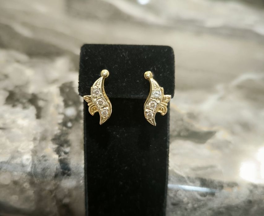 Серьги золотые с чистейшими бриллиантами 583 проба СССР