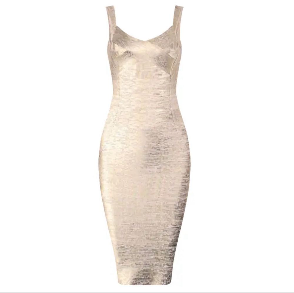 Rochie aurie S, Asos, bandage dress