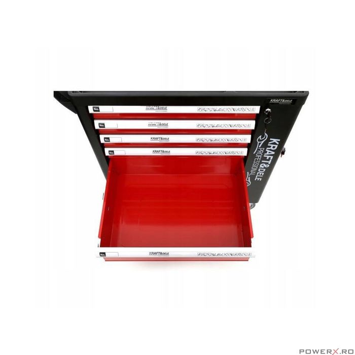 Dulap scule complet echipat, 6 sertare, 262 piese, Kraft