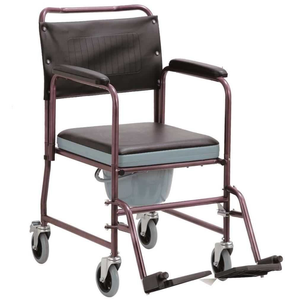 Scaun rulant cu toaletă pentru vârstnici