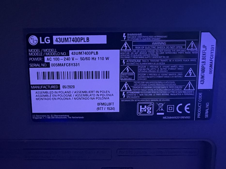 Televizor LED Smart LG 43UM7400PLB, Ultra HD 4K, 108cm
