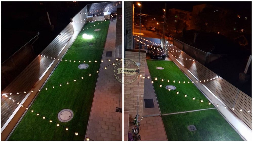 Ghirlanda Luminoasa de Exterior, Lumina Calda /Rece, Lungime 22 m, cu