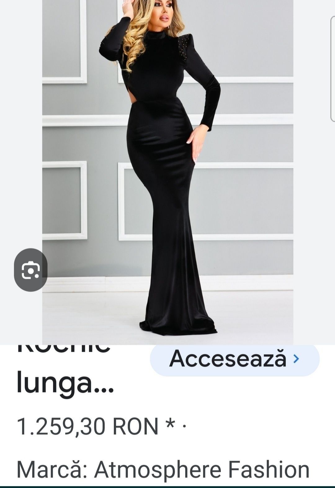 Rochie catifea lunga