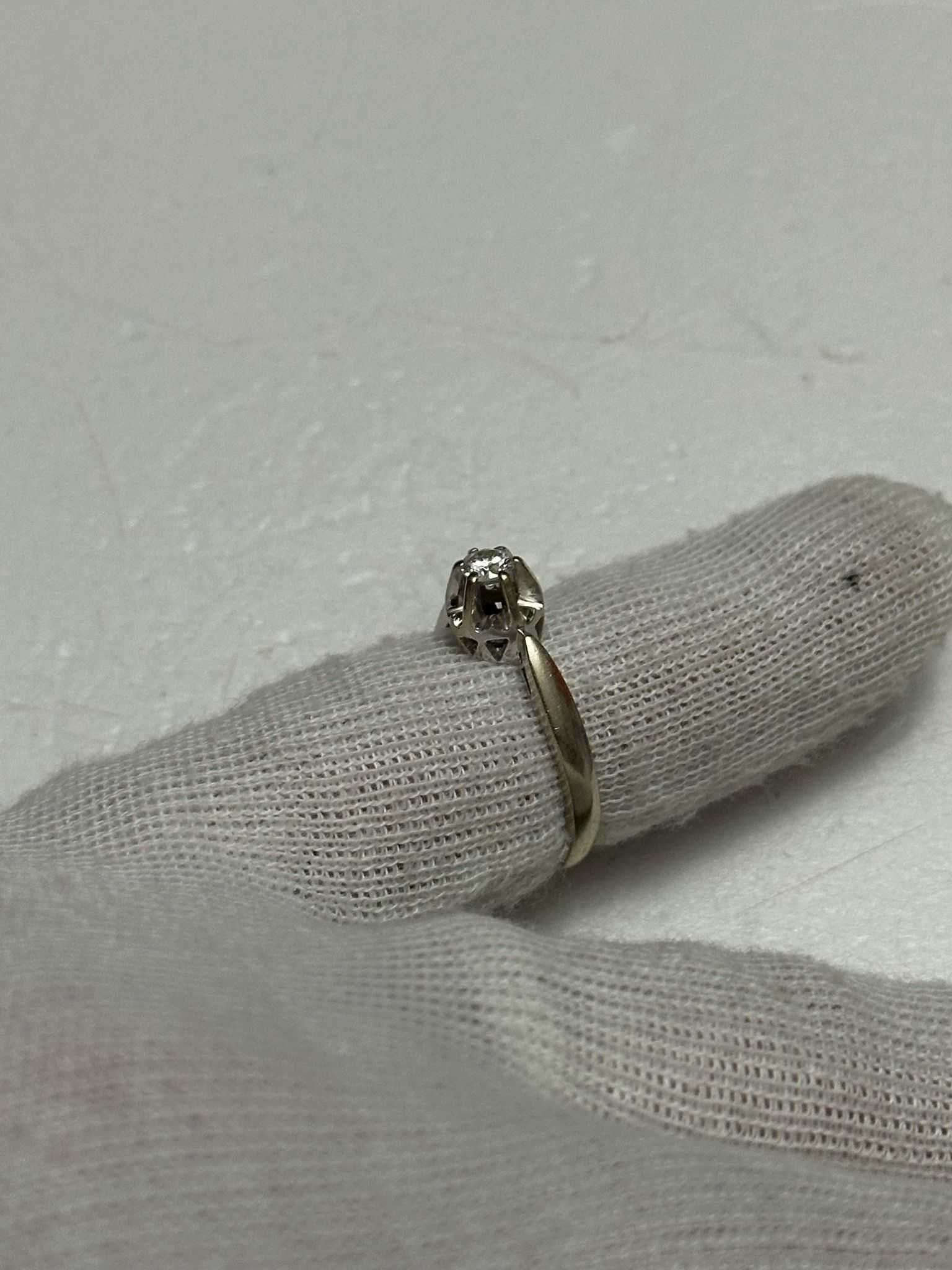 INEL AUR alb 18K + 1 Diamant = 0.20ct. - De logodna - Solitaire - 3.7g