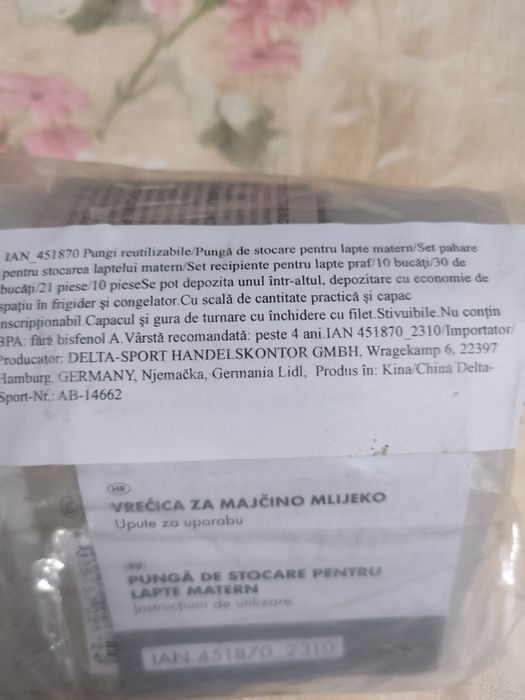 Set depozitare lapte matern 10 piese/ rezerve pungi depozitare lapte