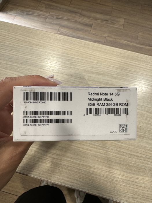 Xiaomi Redmi Note 14, 8GB RAM, 256GB, 5G, Black, NOU/Sigilat!