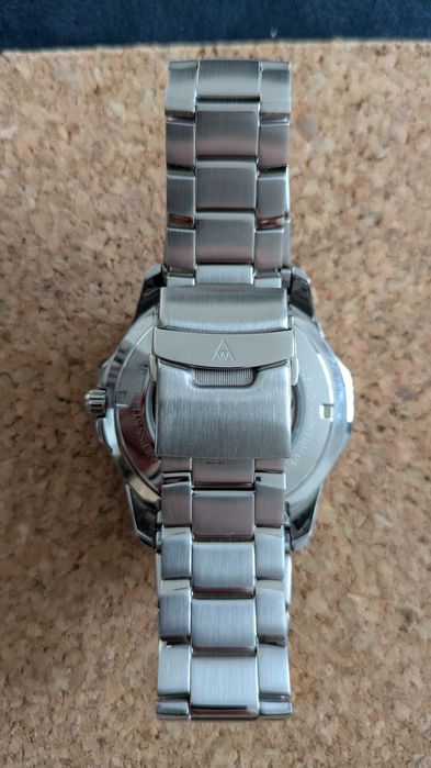 Accurust automatic watch open heart and see trough back