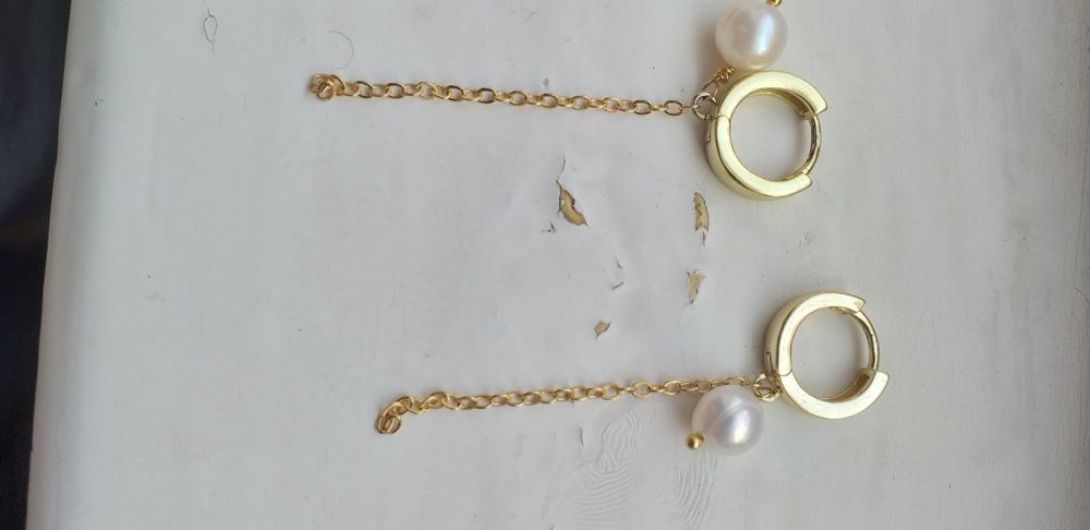 Серги серебро с позолотой