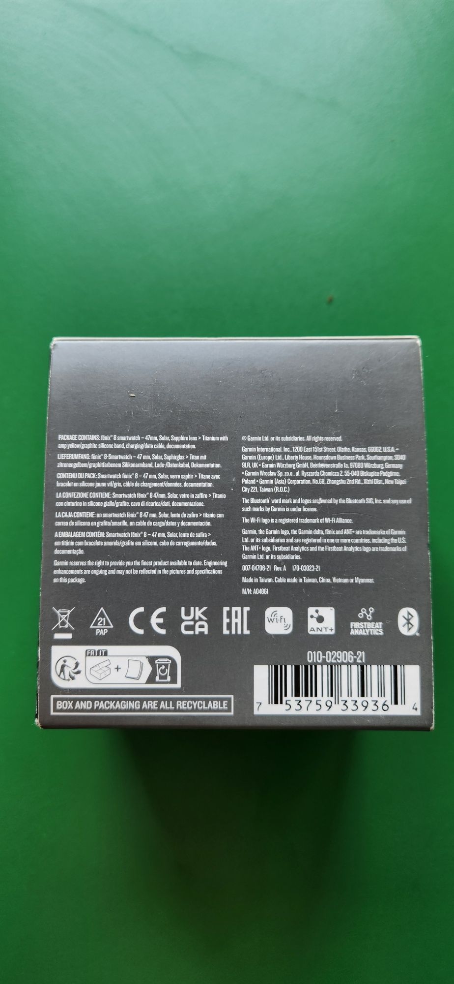 Ceas garmin fenix 8 47mm premium solar